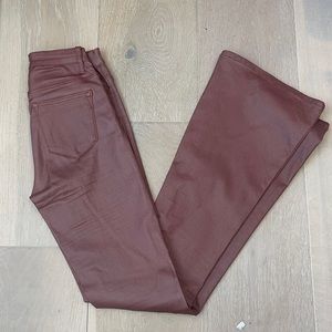 Edikted faux leather flare jeans